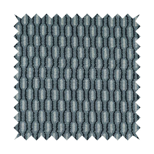 Atmosfera Woven Fabric Funky Modern Navy Blue Eyelet Stripe Pattern Furnishing Fabric JO-412