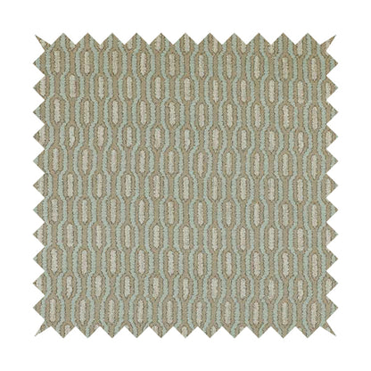 Atmosfera Woven Fabric Funky Modern Light Blue Eyelet Stripe Pattern Furnishing Fabric JO-413 - Roman Blinds