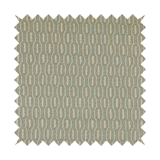 Atmosfera Woven Fabric Funky Modern Light Blue Eyelet Stripe Pattern Furnishing Fabric JO-413