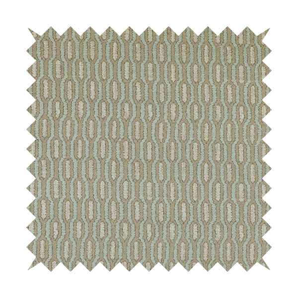 Atmosfera Woven Fabric Funky Modern Light Blue Eyelet Stripe Pattern Furnishing Fabric JO-413 - Handmade Cushions