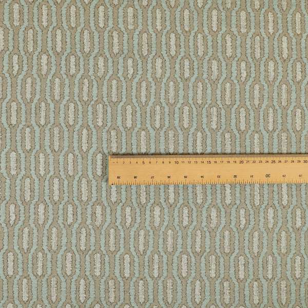 Atmosfera Woven Fabric Funky Modern Light Blue Eyelet Stripe Pattern Furnishing Fabric JO-413