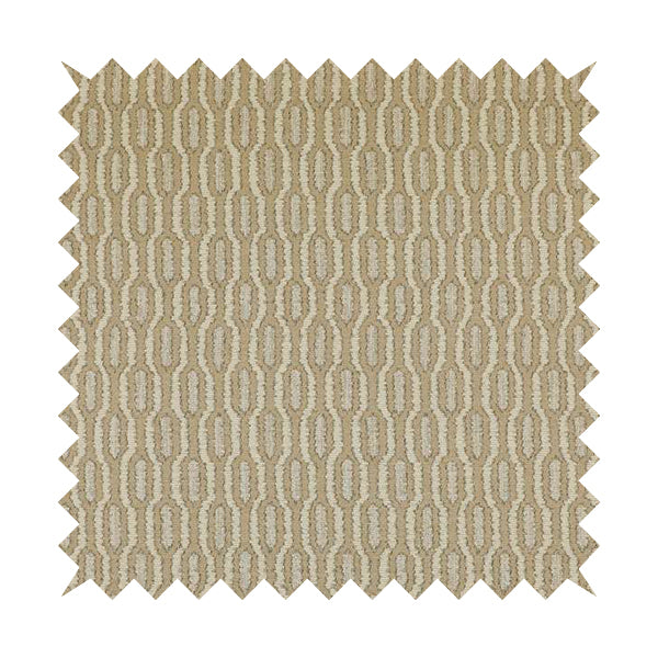 Atmosfera Woven Fabric Funky Modern Brown Beige Eyelet Stripe Pattern Furnishing Fabric JO-414 - Roman Blinds