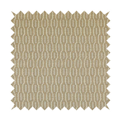 Atmosfera Woven Fabric Funky Modern Brown Beige Eyelet Stripe Pattern Furnishing Fabric JO-414 - Roman Blinds