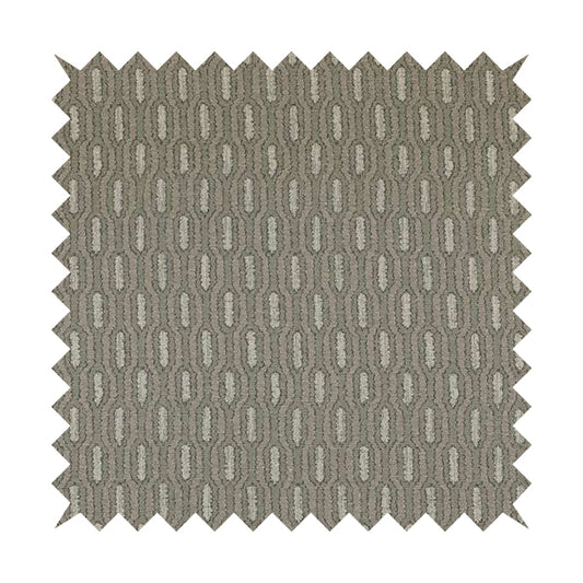 Atmosfera Woven Fabric Funky Modern Silver Grey Eyelet Stripe Pattern Furnishing Fabric JO-415