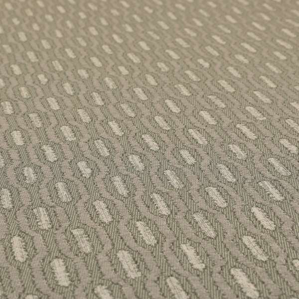 Atmosfera Woven Fabric Funky Modern Silver Grey Eyelet Stripe Pattern Furnishing Fabric JO-415 - Roman Blinds