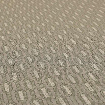 Atmosfera Woven Fabric Funky Modern Silver Grey Eyelet Stripe Pattern Furnishing Fabric JO-415 - Roman Blinds