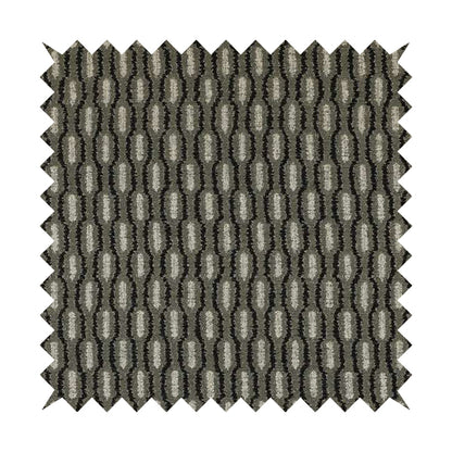 Atmosfera Woven Fabric Funky Modern Black Grey Eyelet Stripe Pattern Furnishing Fabric JO-416