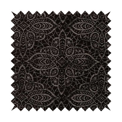 Voyage Designer Medallion Pattern In Chocolate Brown Pattern Soft Chenille Upholstery Fabric JO-419