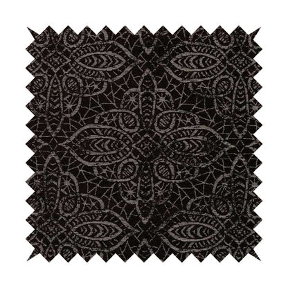 Voyage Designer Medallion Pattern In Chocolate Brown Pattern Soft Chenille Upholstery Fabric JO-419 - Handmade Cushions