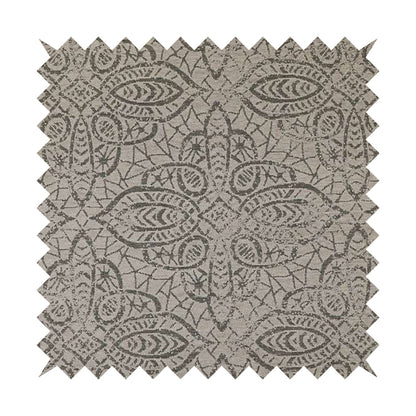 Voyage Designer Medallion Pattern In Grey Pattern Soft Chenille Upholstery Fabric JO-420 - Handmade Cushions