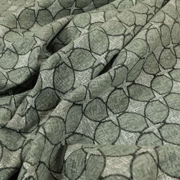 Lomasi Metallic Tones Fabric Silver Grey Moroccan Medallion Furnishing Fabric JO-423