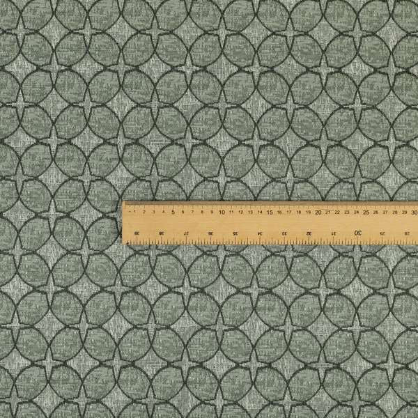 Lomasi Metallic Tones Fabric Silver Grey Moroccan Medallion Furnishing Fabric JO-423 - Made To Measure Curtains