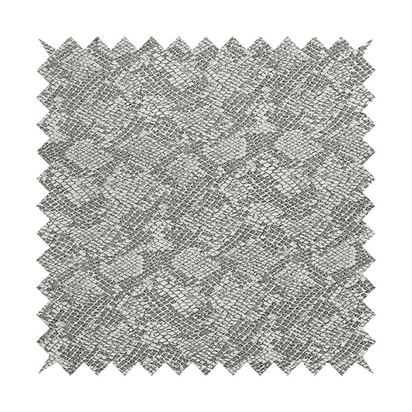 Scales Balanced Design White Grey Colour Soft Woven Chenille Furnishing Fabric JO-43 - Roman Blinds