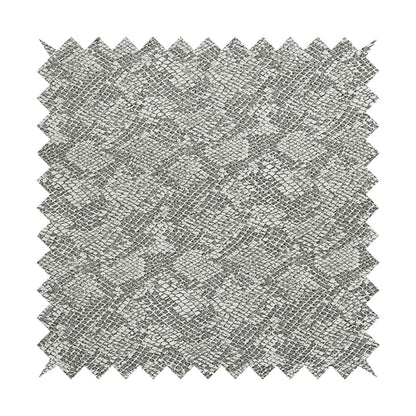 Scales Balanced Design White Grey Colour Soft Woven Chenille Furnishing Fabric JO-43 - Made To Measure Curtains