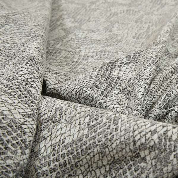 Scales Balanced Design White Grey Colour Soft Woven Chenille Furnishing Fabric JO-43 - Handmade Cushions