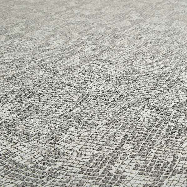 Scales Balanced Design White Grey Colour Soft Woven Chenille Furnishing Fabric JO-43