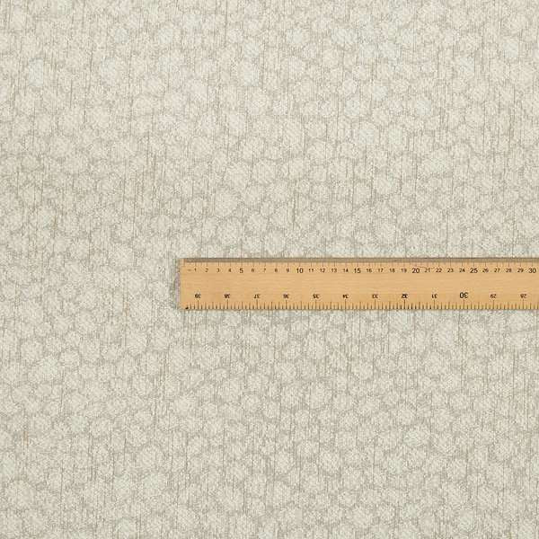 Dotted Balanced Design Cream Colour Soft Woven Chenille Furnishing Fabric JO-44