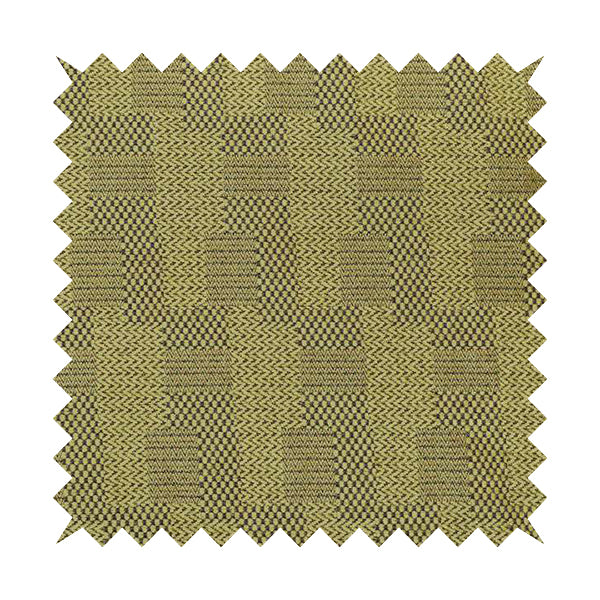 Voyage Of Gingham Geometric Patch Pattern In Green Colour Woven Soft Chenille Upholstery Fabric JO-442