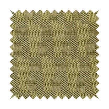 Voyage Of Gingham Geometric Patch Pattern In Green Colour Woven Soft Chenille Upholstery Fabric JO-442 - Made To Measure Curtains