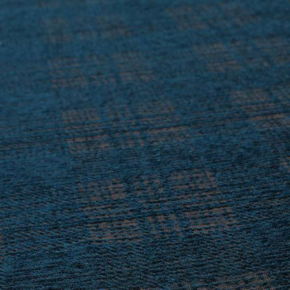 Voyage Of Checked Tartan Pattern In Blue Colour Woven Soft Chenille Upholstery Fabric JO-444