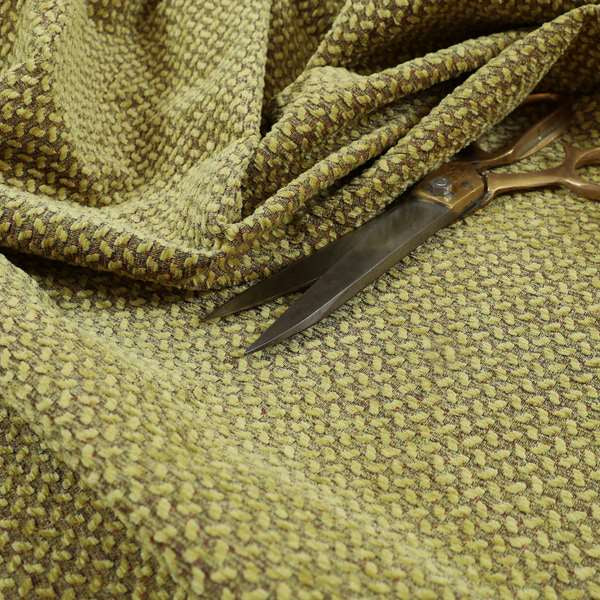 Voyage Of Small Falling Leaf Pattern In Green Colour Woven Soft Chenille Upholstery Fabric JO-445