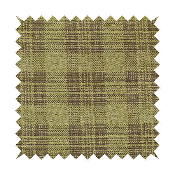 Voyage Of Checked Tartan Pattern In Green Colour Woven Soft Chenille Upholstery Fabric JO-448 - Handmade Cushions