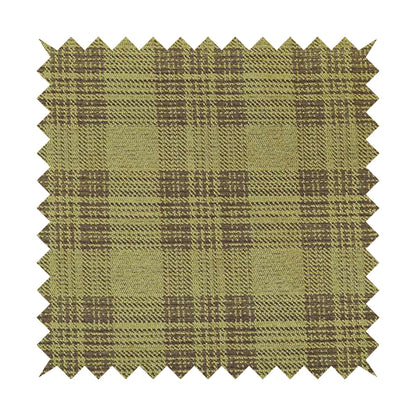 Voyage Of Checked Tartan Pattern In Green Colour Woven Soft Chenille Upholstery Fabric JO-448 - Made To Measure Curtains