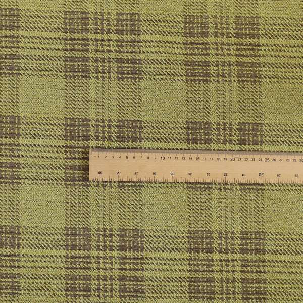 Voyage Of Checked Tartan Pattern In Green Colour Woven Soft Chenille Upholstery Fabric JO-448 - Roman Blinds