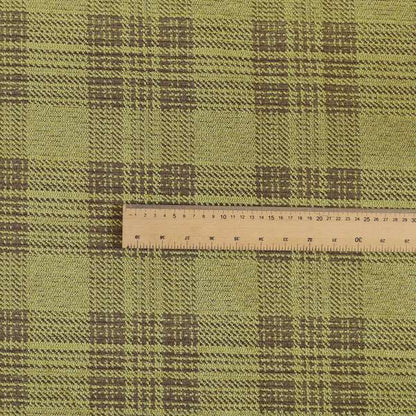 Voyage Of Checked Tartan Pattern In Green Colour Woven Soft Chenille Upholstery Fabric JO-448 - Handmade Cushions