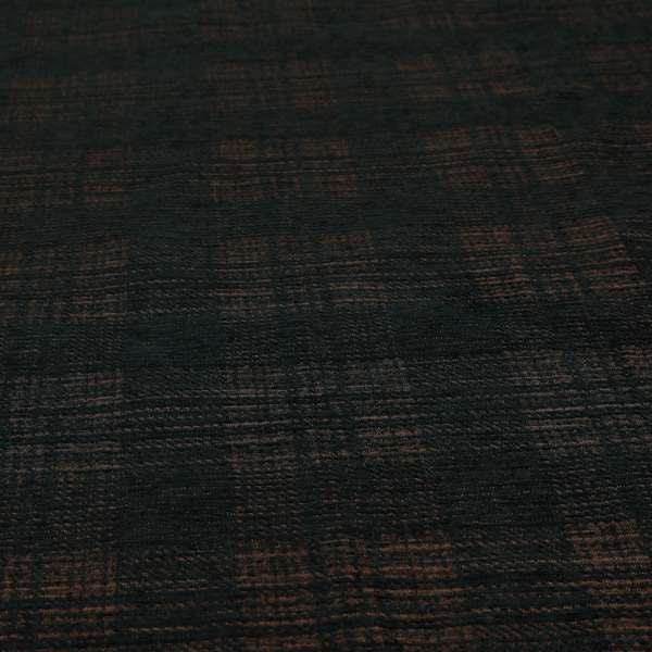 Voyage Of Checked Pattern In Black Colour Woven Soft Chenille Upholstery Fabric JO-449 - Roman Blinds