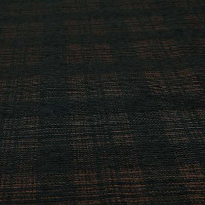 Voyage Of Checked Pattern In Black Colour Woven Soft Chenille Upholstery Fabric JO-449