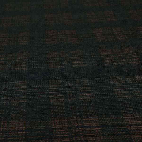 Voyage Of Checked Pattern In Black Colour Woven Soft Chenille Upholstery Fabric JO-449 - Made To Measure Curtains