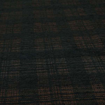 Voyage Of Checked Pattern In Black Colour Woven Soft Chenille Upholstery Fabric JO-449 - Made To Measure Curtains