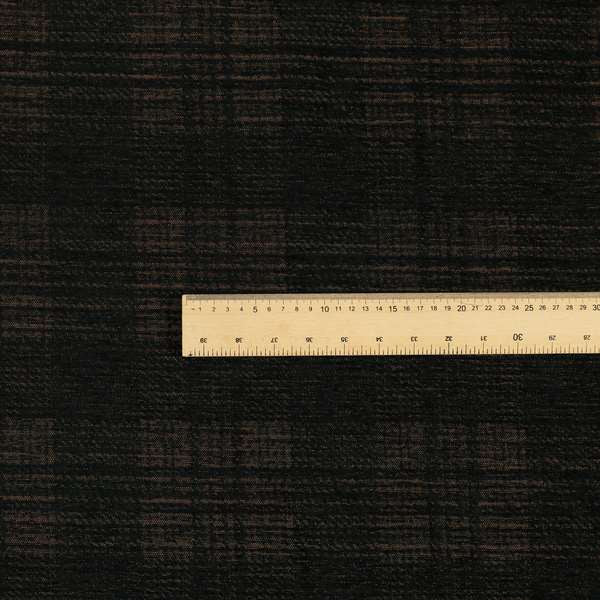 Voyage Of Checked Pattern In Black Colour Woven Soft Chenille Upholstery Fabric JO-449 - Roman Blinds