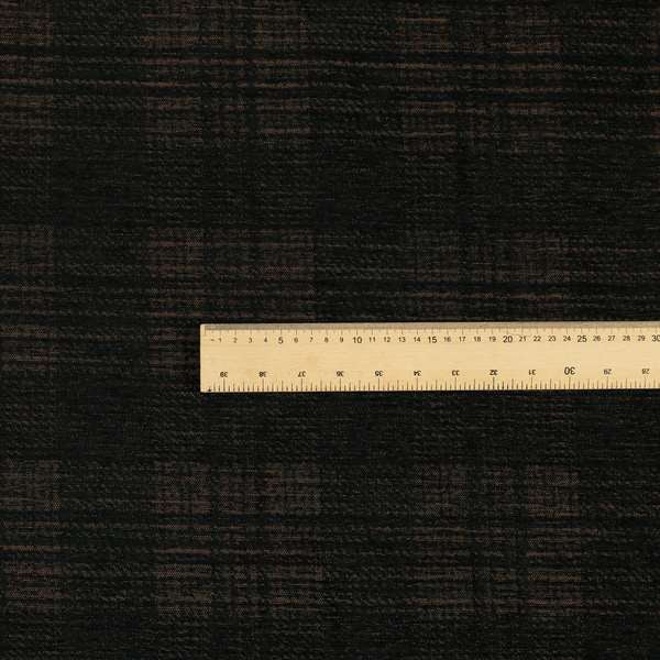 Voyage Of Checked Pattern In Black Colour Woven Soft Chenille Upholstery Fabric JO-449 - Made To Measure Curtains