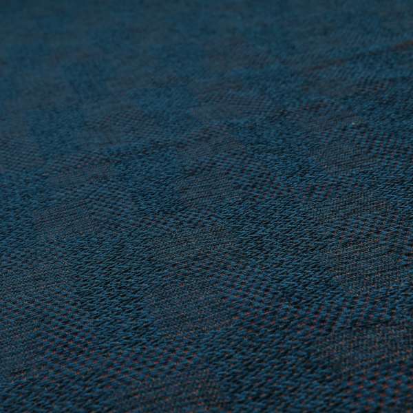 Voyage Of Gingham Geometric Patch Pattern In Blue Colour Woven Soft Chenille Upholstery Fabric JO-450 - Roman Blinds