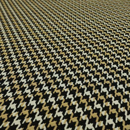 Boxer Houndstooth Pattern In Black Beige Colour Woven Soft Chenille Upholstery Fabric JO-454 - Handmade Cushions