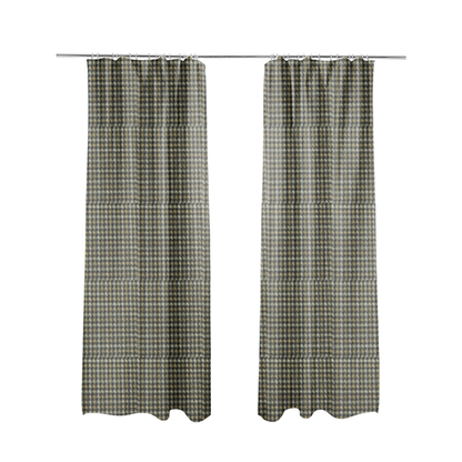 Boxer Houndstooth Pattern In Black Beige Colour Woven Soft Chenille Upholstery Fabric JO-454 - Made To Measure Curtains