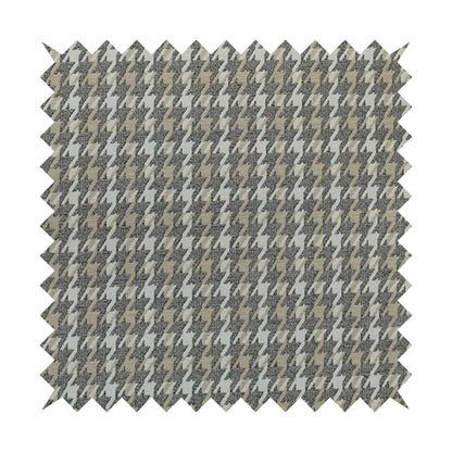 Boxer Houndstooth Pattern In Grey Colour Woven Soft Chenille Upholstery Fabric JO-456 - Made To Measure Curtains