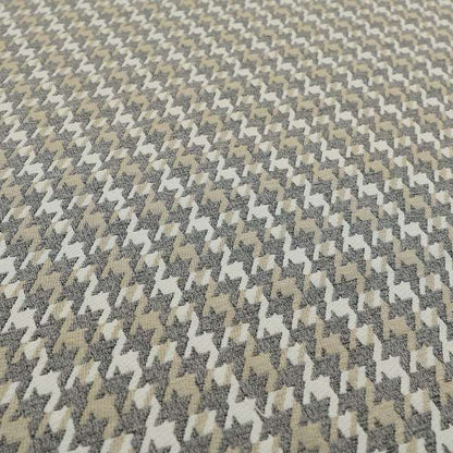 Boxer Houndstooth Pattern In Grey Colour Woven Soft Chenille Upholstery Fabric JO-456 - Made To Measure Curtains