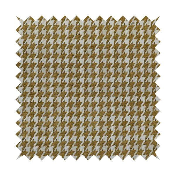 Boxer Houndstooth Pattern In Yellow Colour Woven Soft Chenille Upholstery Fabric JO-458