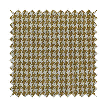 Boxer Houndstooth Pattern In Yellow Colour Woven Soft Chenille Upholstery Fabric JO-458