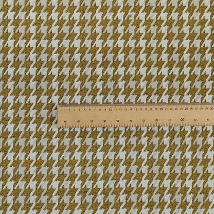 Boxer Houndstooth Pattern In Yellow Colour Woven Soft Chenille Upholstery Fabric JO-458 - Made To Measure Curtains