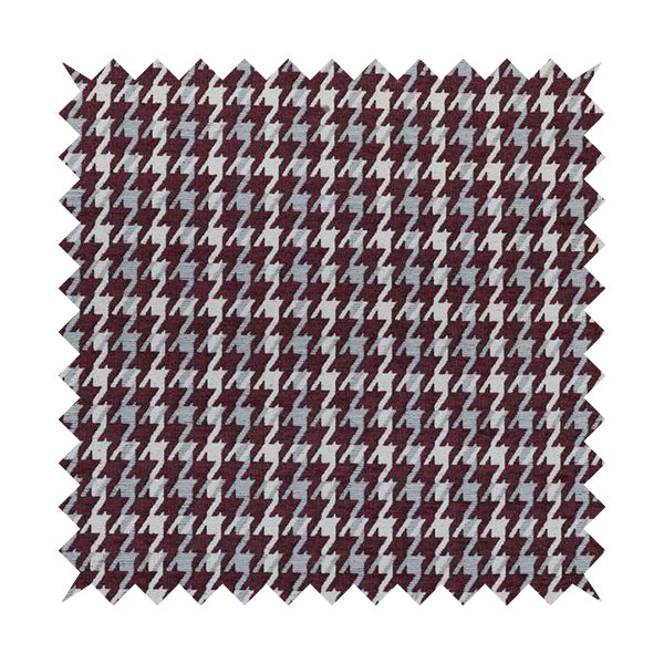 Boxer Houndstooth Pattern In Purple Colour Woven Soft Chenille Upholstery Fabric JO-459 - Roman Blinds