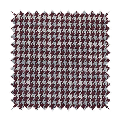 Boxer Houndstooth Pattern In Purple Colour Woven Soft Chenille Upholstery Fabric JO-459 - Made To Measure Curtains