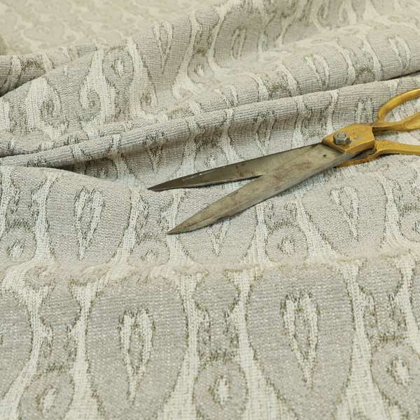 Atmosfera Woven Fabric Traditional Hourglass Pattern In Grey Colour Interior Fabric JO-460