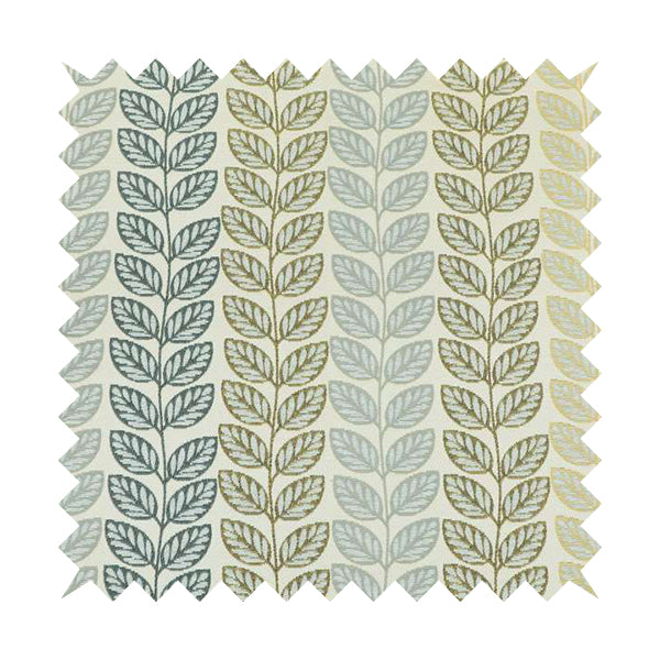 Fantasque Floral Leaf Inspired Pattern White Grey Yellow Colour Soft Woven Fabric JO-461 - Roman Blinds