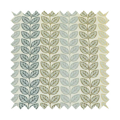 Fantasque Floral Leaf Inspired Pattern White Grey Yellow Colour Soft Woven Fabric JO-461 - Roman Blinds