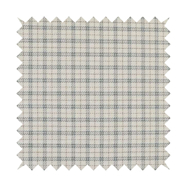 Quality Woven Jacquard Tartan Pattern Beige Grey Soft Cheniille Fabric JO-465 - Roman Blinds