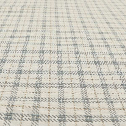 Quality Woven Jacquard Tartan Pattern Beige Grey Soft Cheniille Fabric JO-465 - Made To Measure Curtains